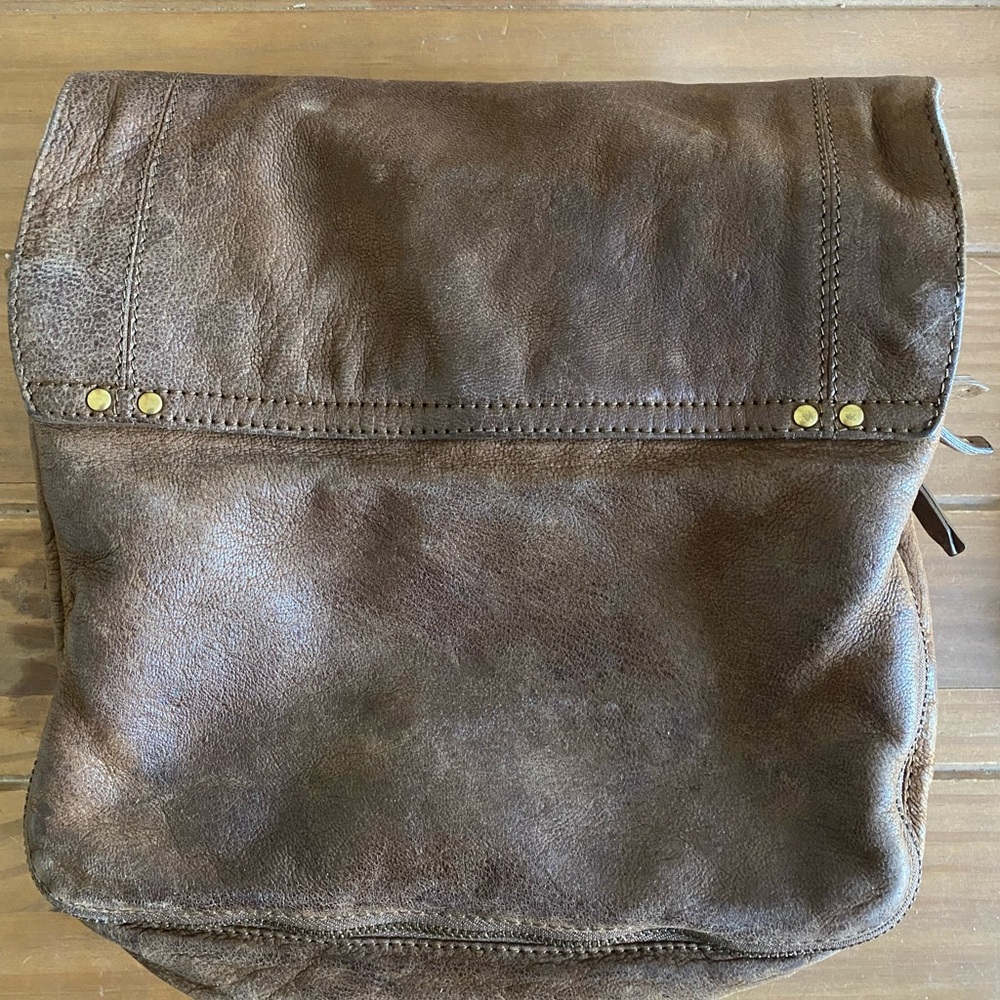 Tobacco Jerome Dreyfuss Albert brown leather shoulder satchel bag - Picture 3 of 5
